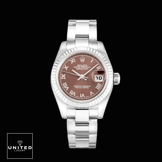 Rolex Datejust 179179 Bronze Dial Oyster Replica Black Backgorund