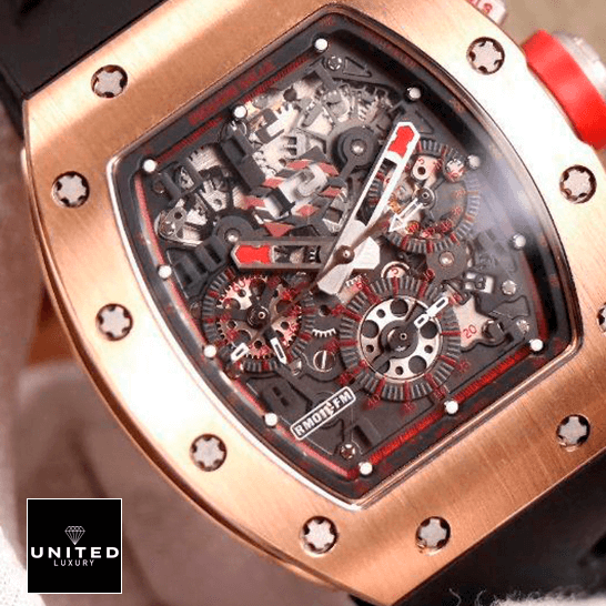 Richard Mille Red Replica 4 Richard Mille RM011 Black Dial Rose Gold Bezel Replica