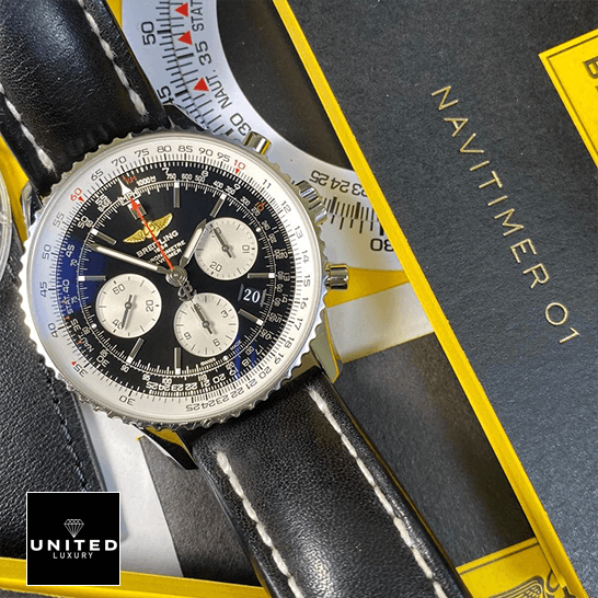 Breitling Navitimer B01 Leather Replica 2 Breitling Navitimer Black Dial & Leather Bracelet Replica