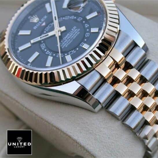 Rolex Sky-Dweller 326933 Steel Gold Black Dial Replica 3 Rolex Sky-Dweller Jubilee Steel&Gold Bracelet Replica
