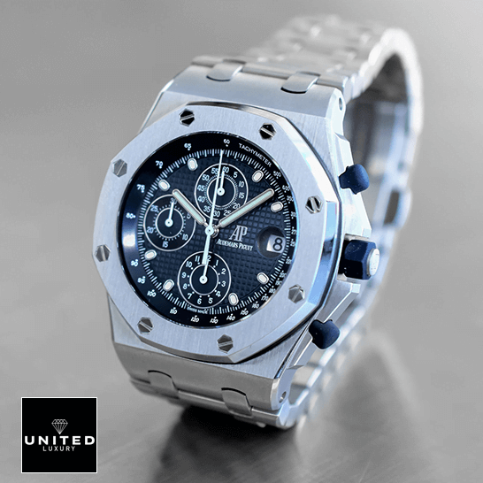 Audemars Piguet Royal Oak Offshore 26237ST.OO.1000ST.01 Replica 6 Audemars Piguet 26237ST.OO_.1000ST.01 Blue Dial Replica blue push button