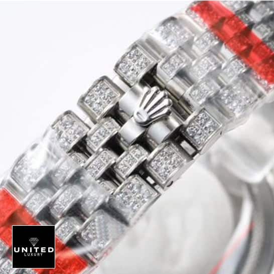 Rolex Datejust Baguette II White Gold Iced Out Diamond Dial 116300 Replica 1 Baguette rolex diamond replica bracelet and rolex logo