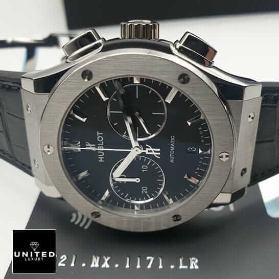 Hublot Leather Strap Replica 1 Hublot 521.NX.1171.RX Classic Fusion Black Dial Steel Bezel Replica push button