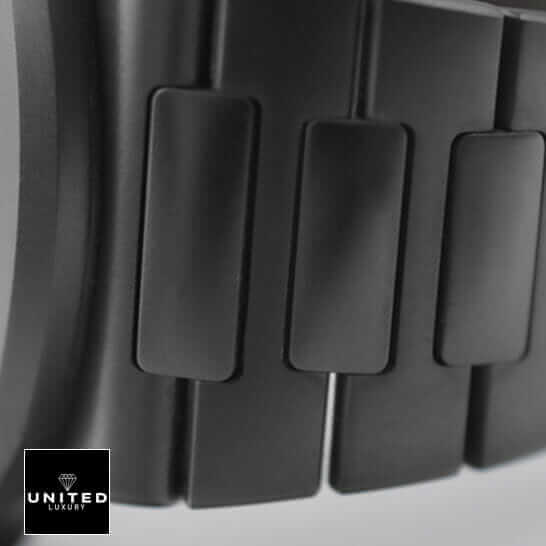 Patek Philippe Black 5711 Replica 5 Patek Phlippe Stainless Steel Black Bracelet Replica close bracelet view