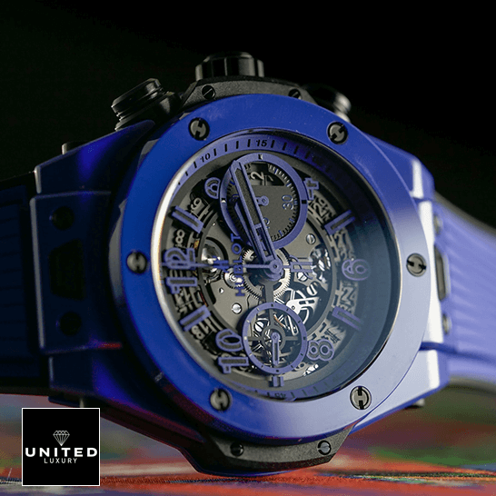 Hublot Blue Watch Replica 4 Hublot Big Bang Unico Blue Magic 411.ESU Replica side view