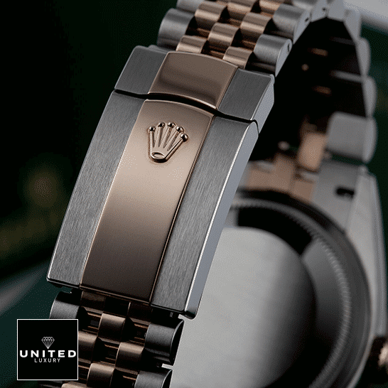 Two Tone Datejust 36 Replica 5 Rolex Datejust 36 126231-0033 Replica Two Tone Bracelet Fold Clasp on the Rolex Logo