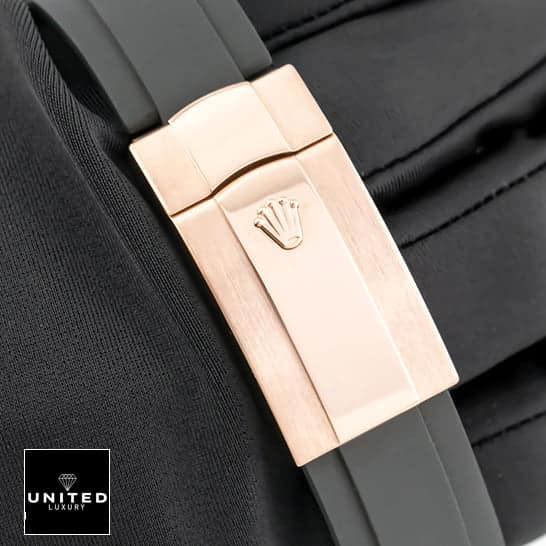 Rolex Sky-Dweller 326235 Chocolate Dial Replica 5 Rolex Sky-Dweller 326235 Rose Gold Fold Clasp on the Rolex Logo Replica