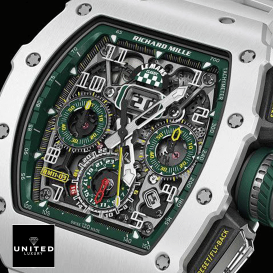 Richard Mille Le Mans Replica 2 Richard Mille RM1103 Green Dial White Bezel Replica