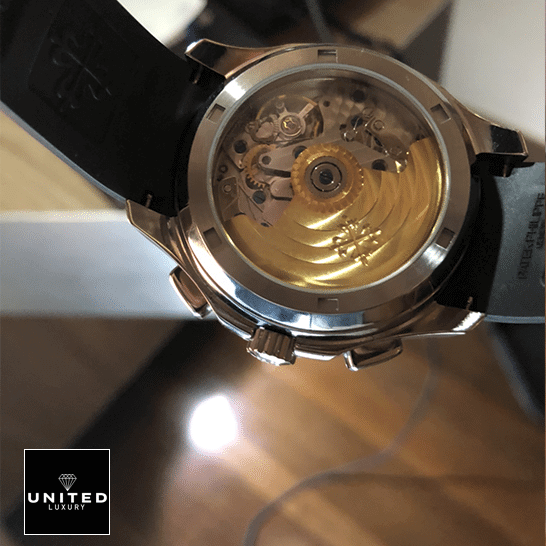 Patek Philippe Black Replica 5 Patek Philippe Aquanaut 5968A001 Steel Mechanism Replica upside view