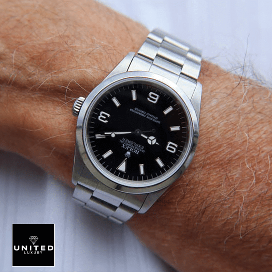 Rolex 124270 Replica 4 Rolex Explorer 124270 Stainless Steel Oyster Replica on his arm