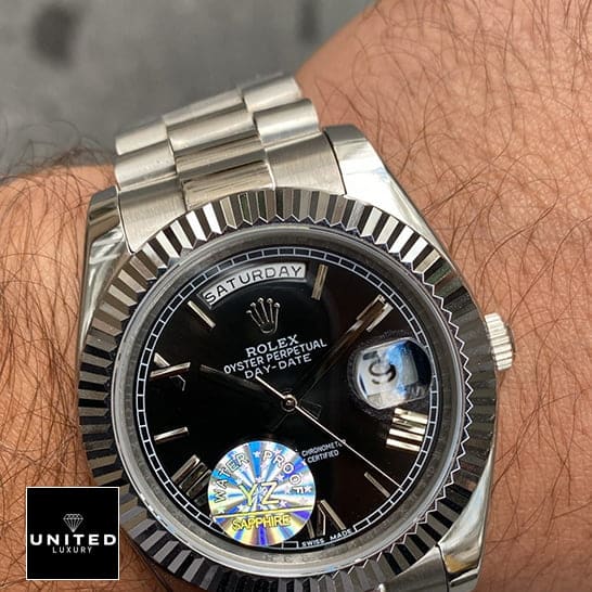 Rolex Presidential Replica 5 Rolex Day Date II Presidential 218239 Silver Jubilee Bracelet Replica