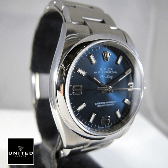 Rolex Air King 114200-0014 Blue Dial Steel Replica 4 Rolex 114200 Air King Blue Dial Oyster Replica close