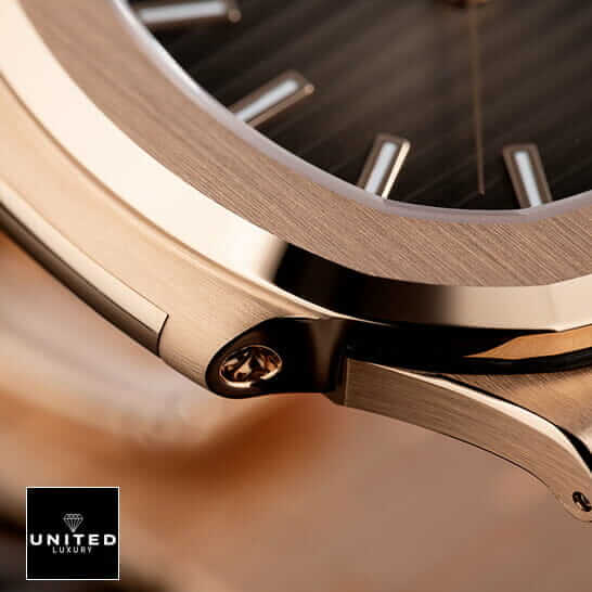 Patek Philippe Nautilus Rose Black Dial Replica 1 Patek Philippe Nautilus Rose Gold Black Dial Replica steel case