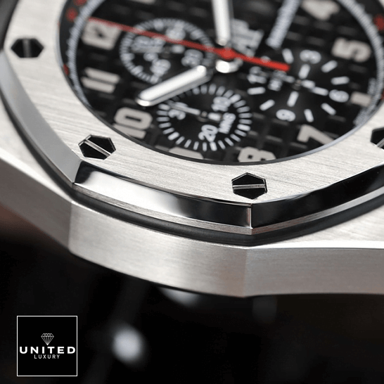 Audemars Piguet Black Dial Steel Case Replica red second hand