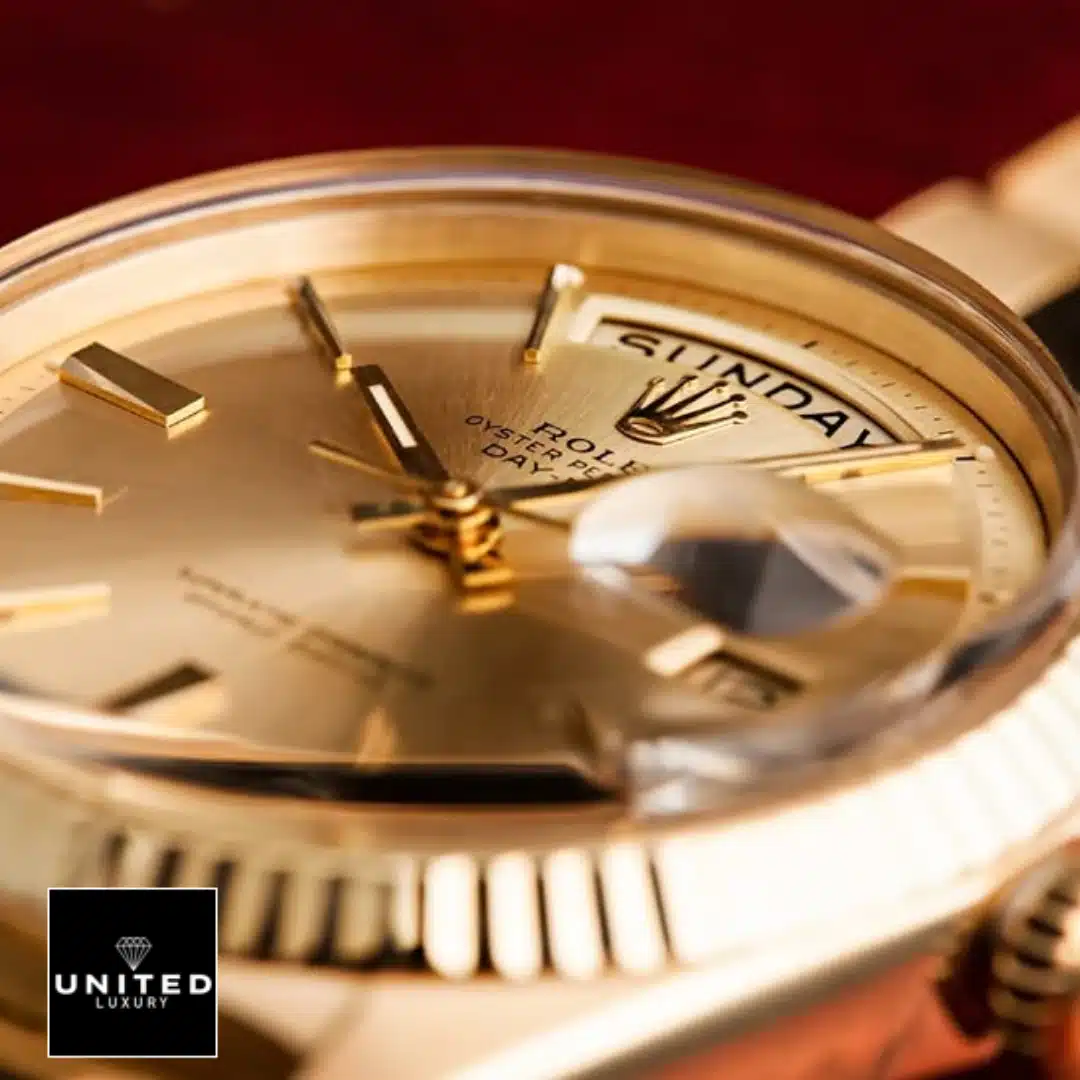 Day-Date 40 Gold Replica 3 Rolex Day-Date 40 228238-0003 Champagne Dial Replica close analog view