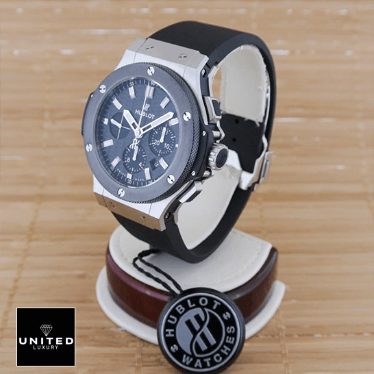 Hublot Watch Black Replica 5 Hublot Big Bang Steel Ceramic Replica on the stand